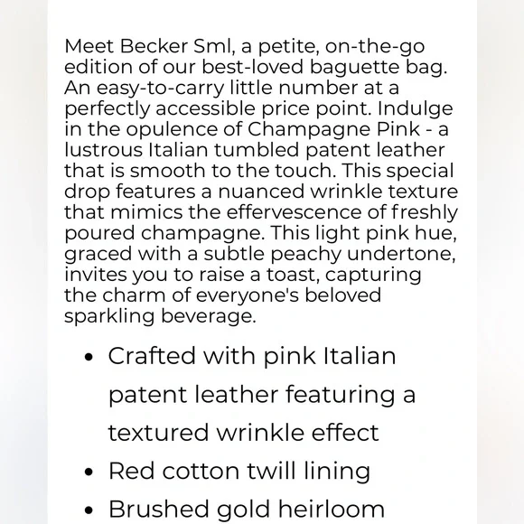 NWOT Hammitt Becker in Champagne Pink Patent Leather BEAUTIFUL!! - Picture 13 of 13